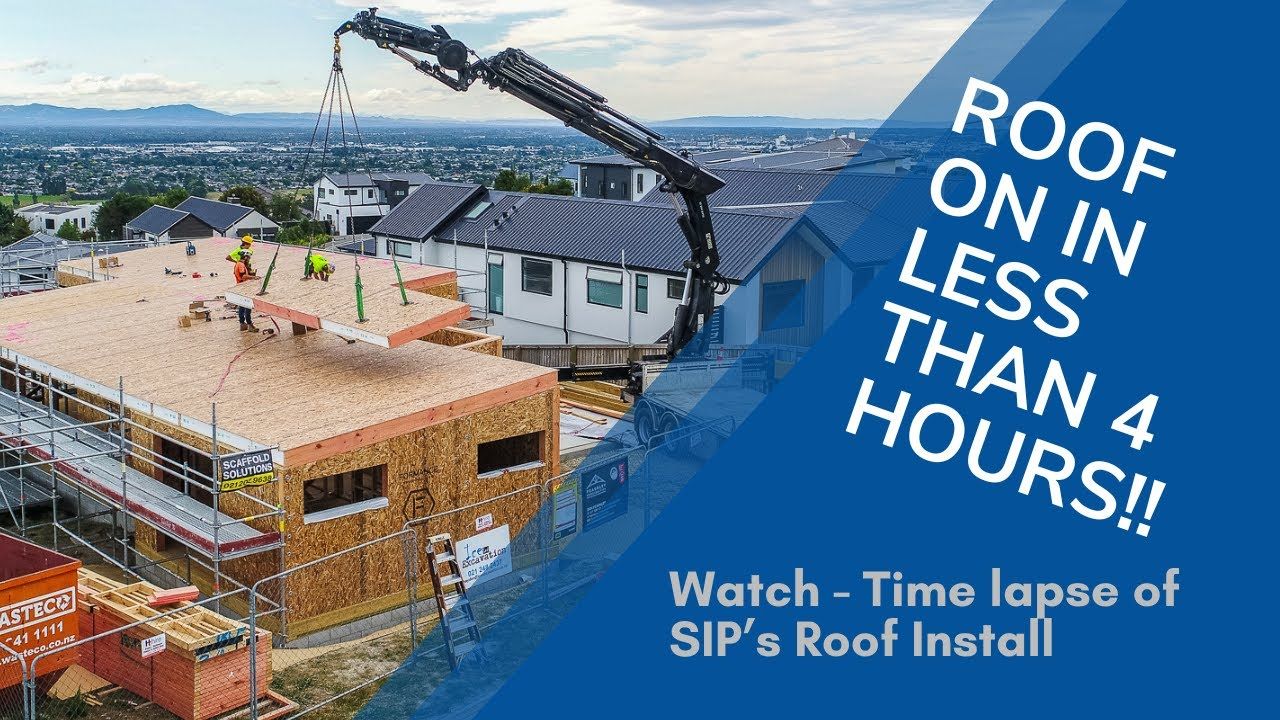 Structural Insulated Panels  - See how fast an experienced team completes a roof, Christchurch
