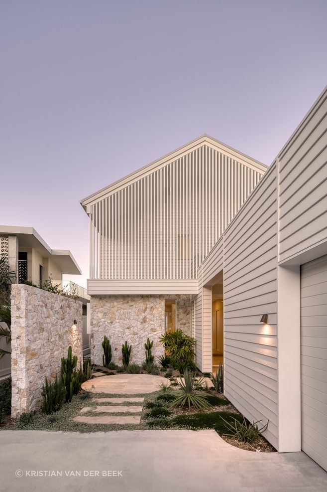 Lines and textures create an interesting entrance