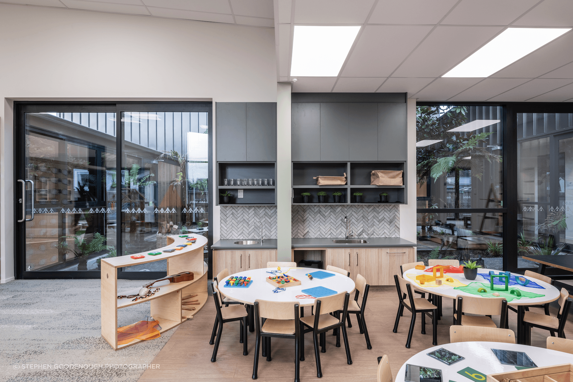 This design coalesces wonder-filled spaces with the daily curriculum to foster an environment that is deliberately crafted to be both aesthetically and intellectually stimulating to a child.