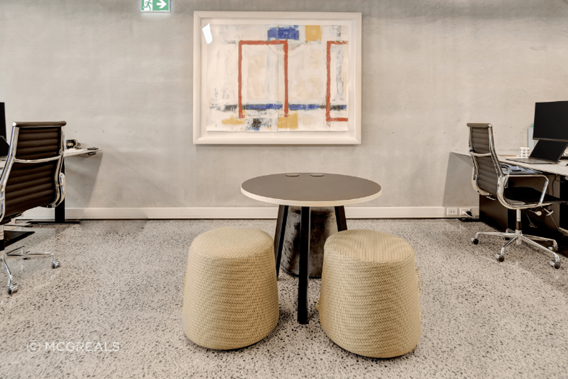 Motion ottomans provide flexibility for staff seeking a change of environment.