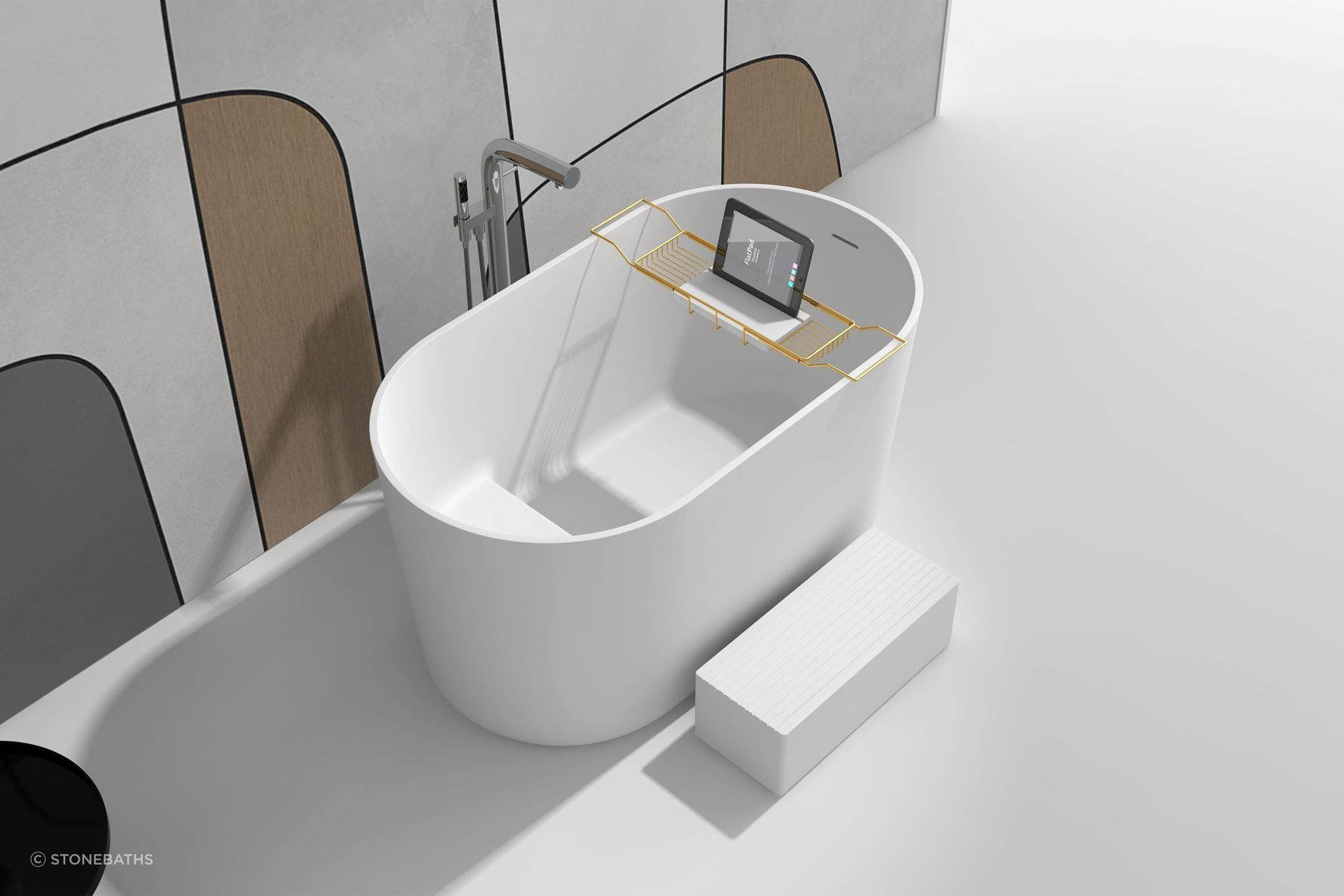 With a built in seat for comfortable, upright soaking, the Gia Freestanding Soak Tub is indulgence personified