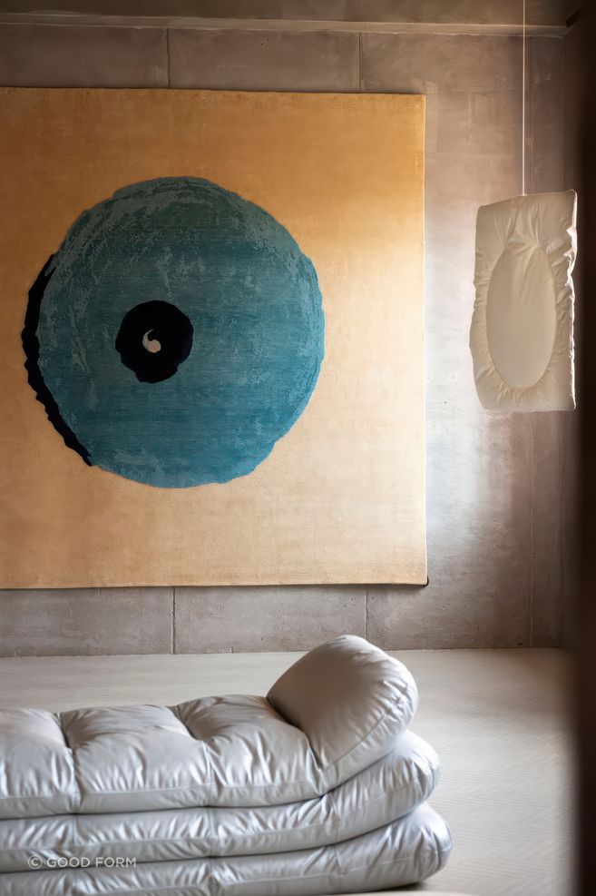Rug design named 'Blue Tit' by Faye Toogood