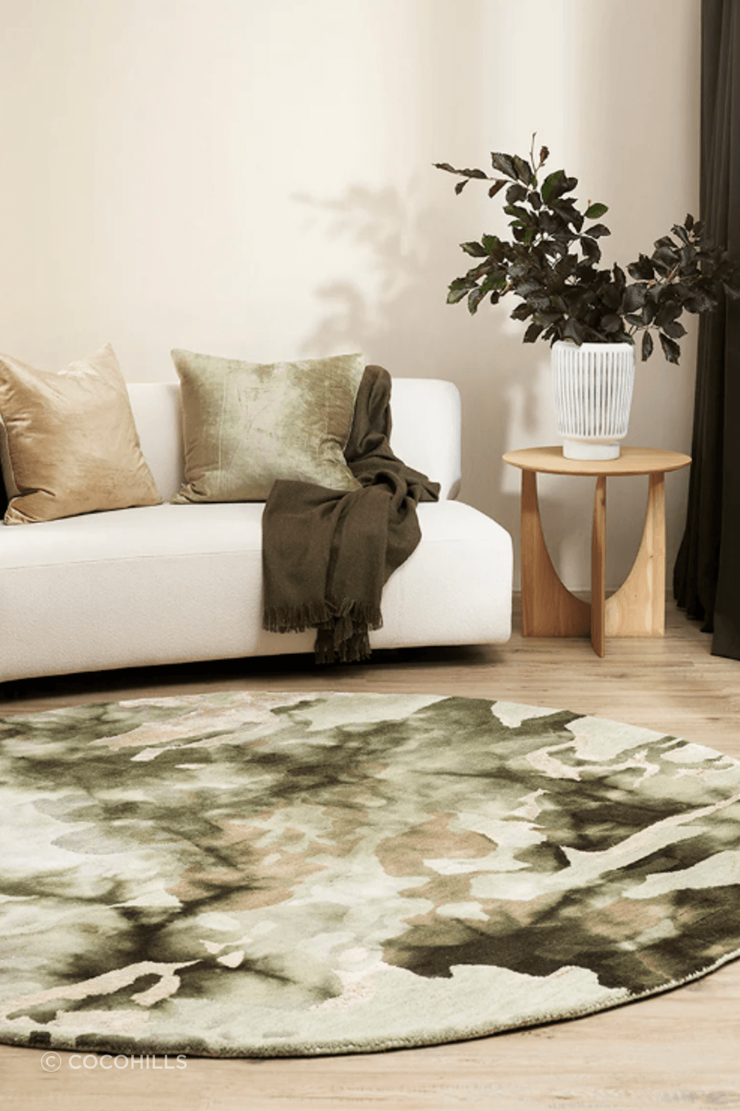 The Fayette round rug by Baya, available at Coco Hills.