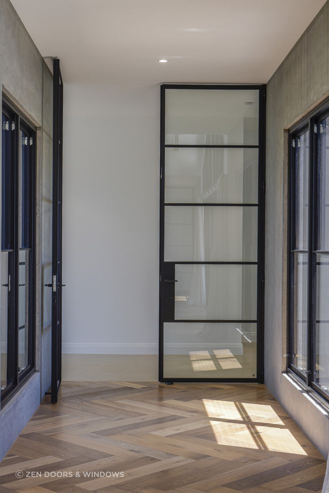 ZEN's Galvanised W40Steel Frame Glass Hinge Doors.