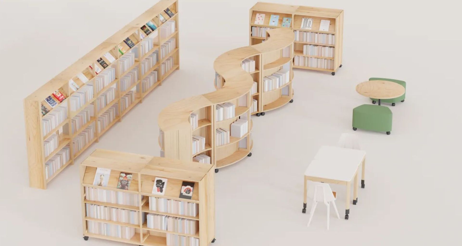 Lundia's exquisite FSC-certified Radiata Pine Library Shelving is designed to transform your library space.