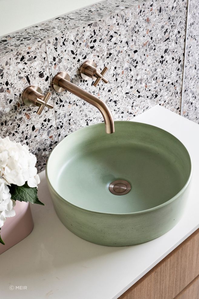 Round Cross Handle Jumper Valve Wall Top Assemblies - Champagne by Meir