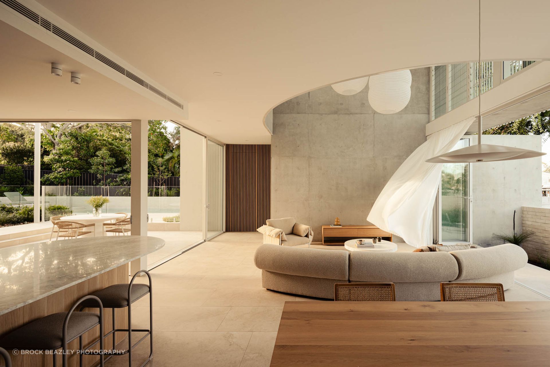 Bairndale Residence by Reitsma & Associates: Natural materials in both interior and exterior spaces create a direct connection with nature.