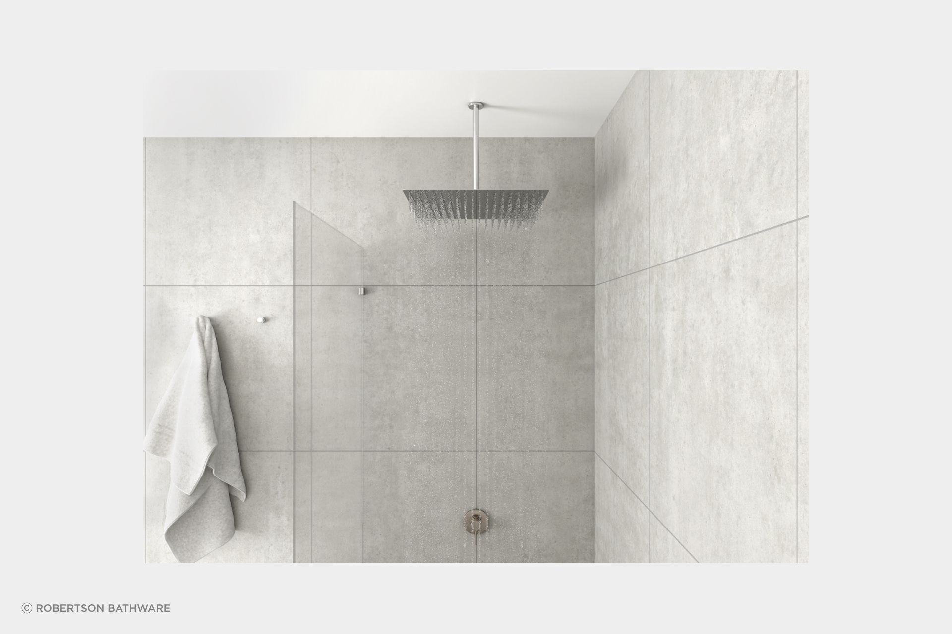 The rainfall shower head of the Elementi Vibrant Showers offers great coverage in a sleek design that is only 2mm thick.