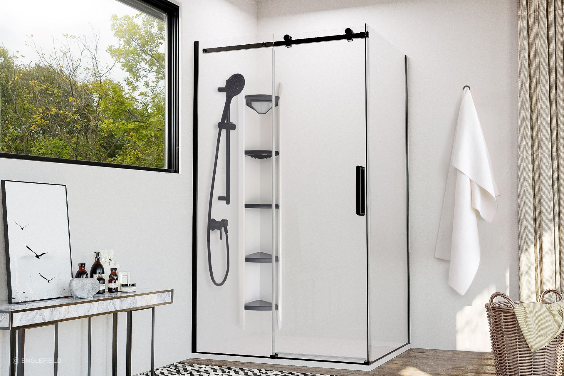 A high-quality shower enclosure like the Evora Frameless Shower offers a cosy and luxurious showering experience.