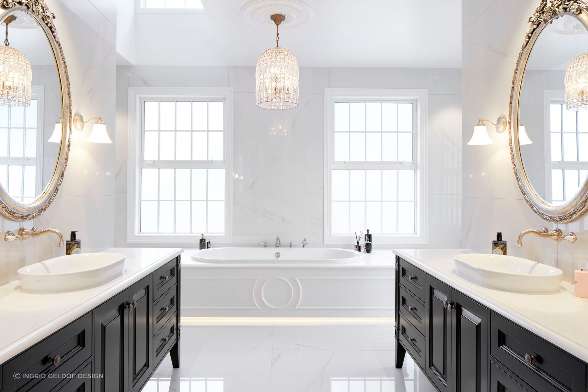 A symmetry of style with this award-winning ensuite in Fendalton.