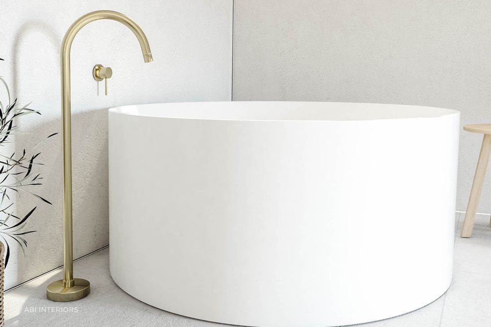 Floor mounted taps are typically paired with freestanding bathtubs for a clean, unobstructed basin edge.