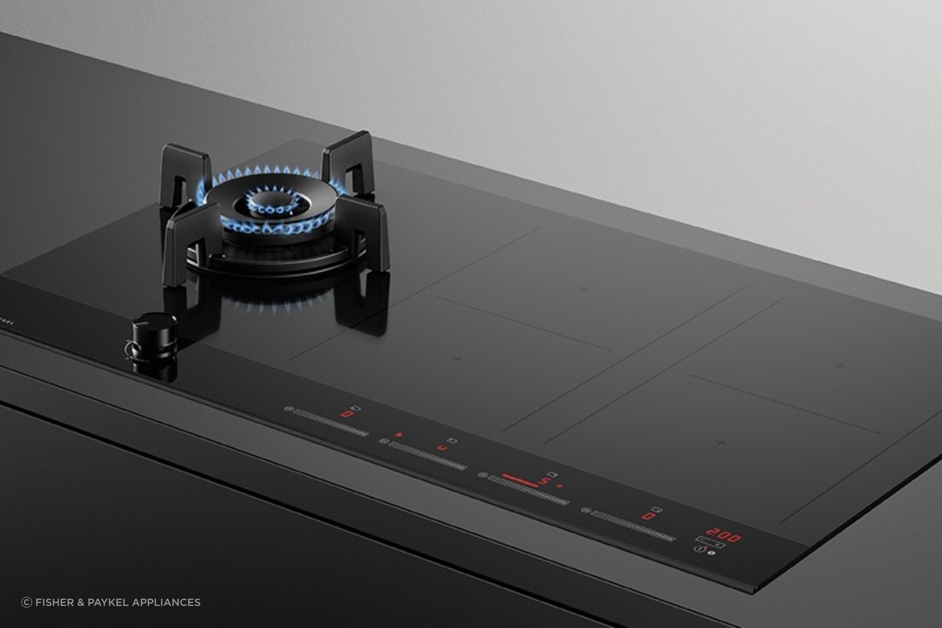 Versatile options like this Gas + Induction Cooktop from Fisher &amp; Paykel Appliances offers the best of both worlds.