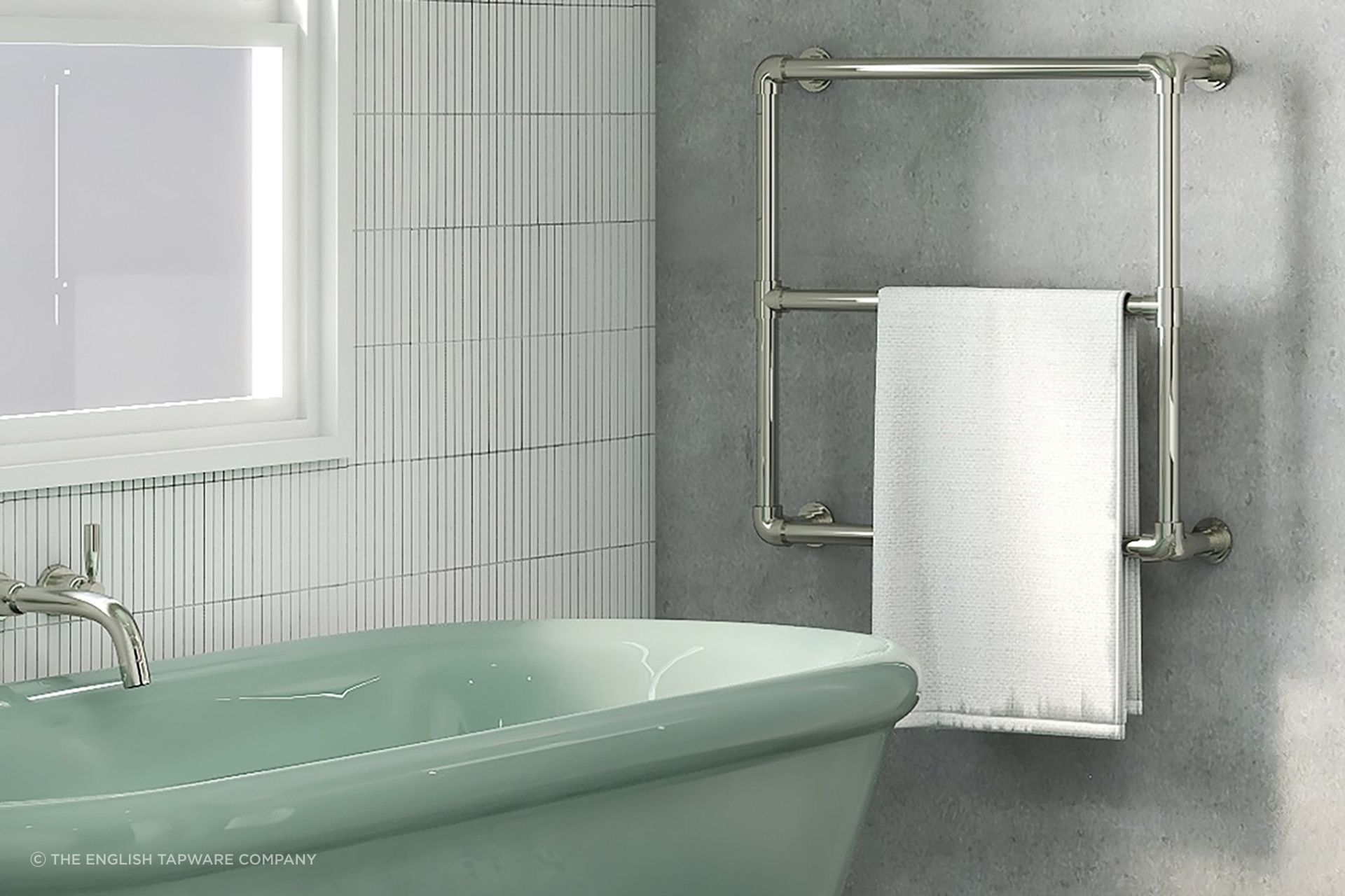 The elegant Hawthorn Hill Wall Mounted Towel Warmer uses an efficient and replaceable 100W thermostatic heating element.