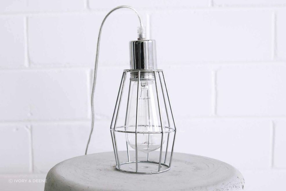Industrial Cage Light - Chrome
By Ivory &amp; Deene