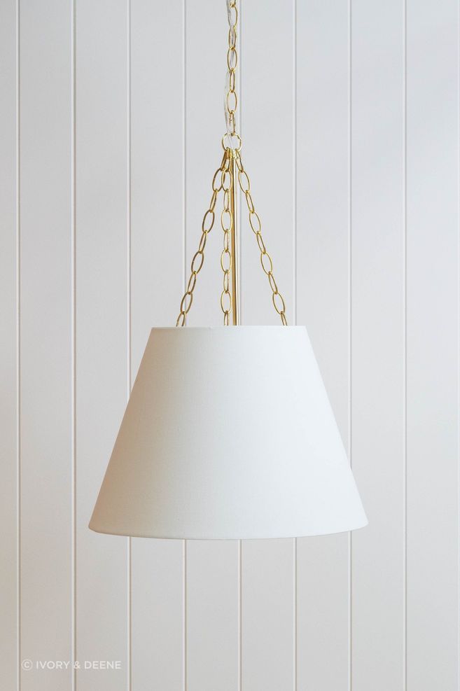 Chloe Pendant Light with Gold Hardware - White
By Ivory & Deene