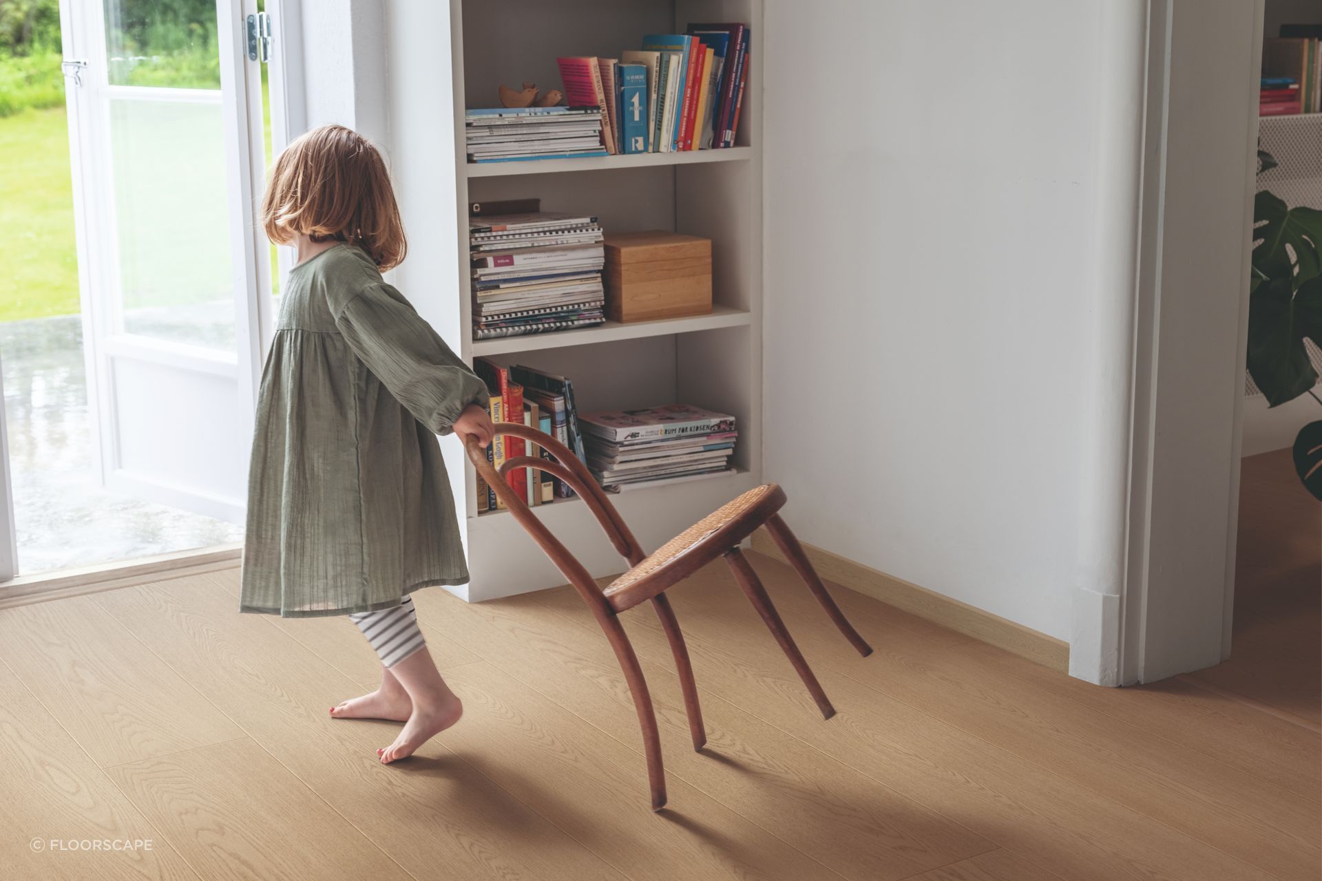 Resistant to scratches, dents, and stains, laminate is ideal for high-traffic environments and homes with children and pets.