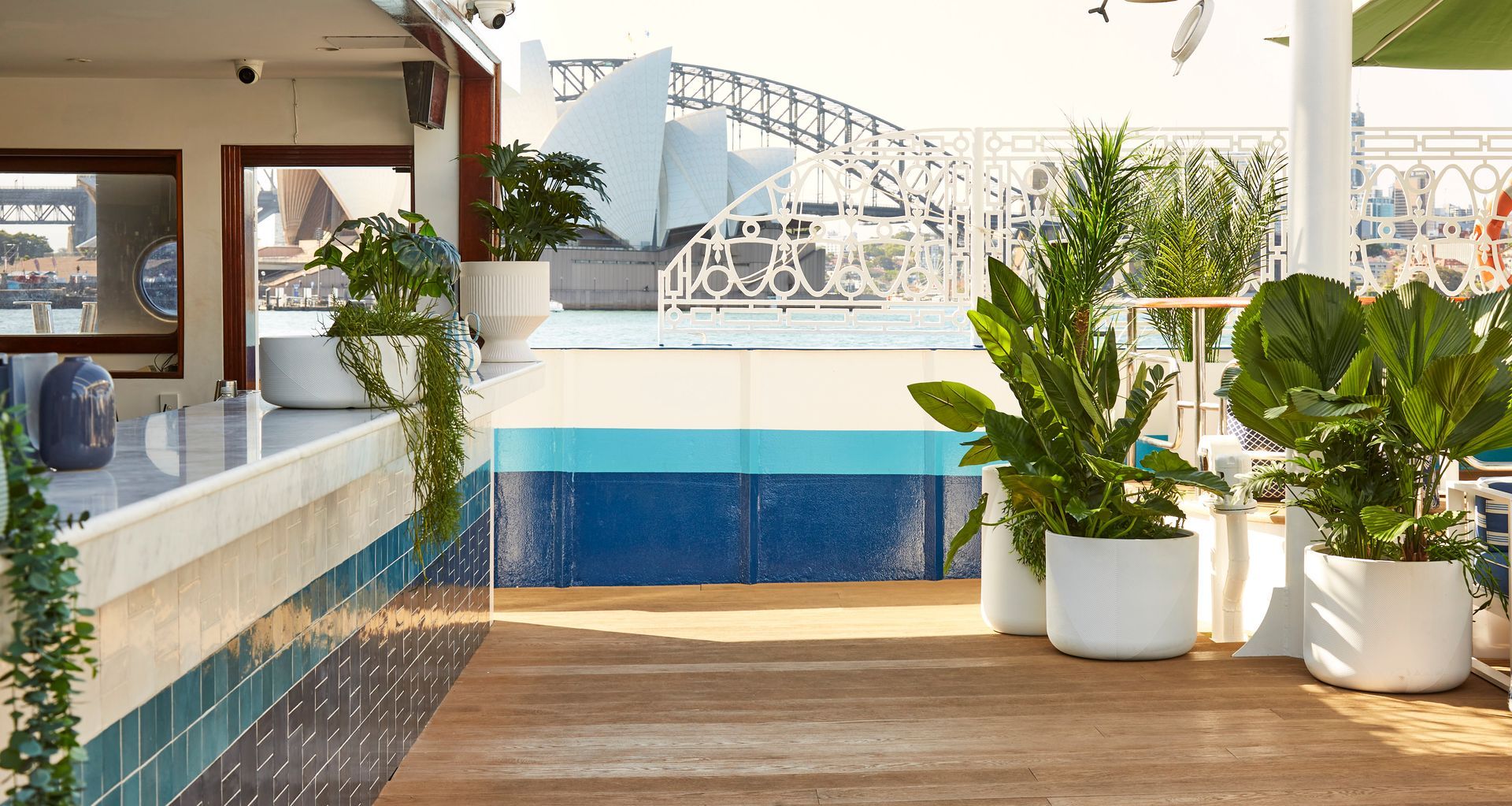 Millboard Golden Oak decking on the Seadeck vessel .