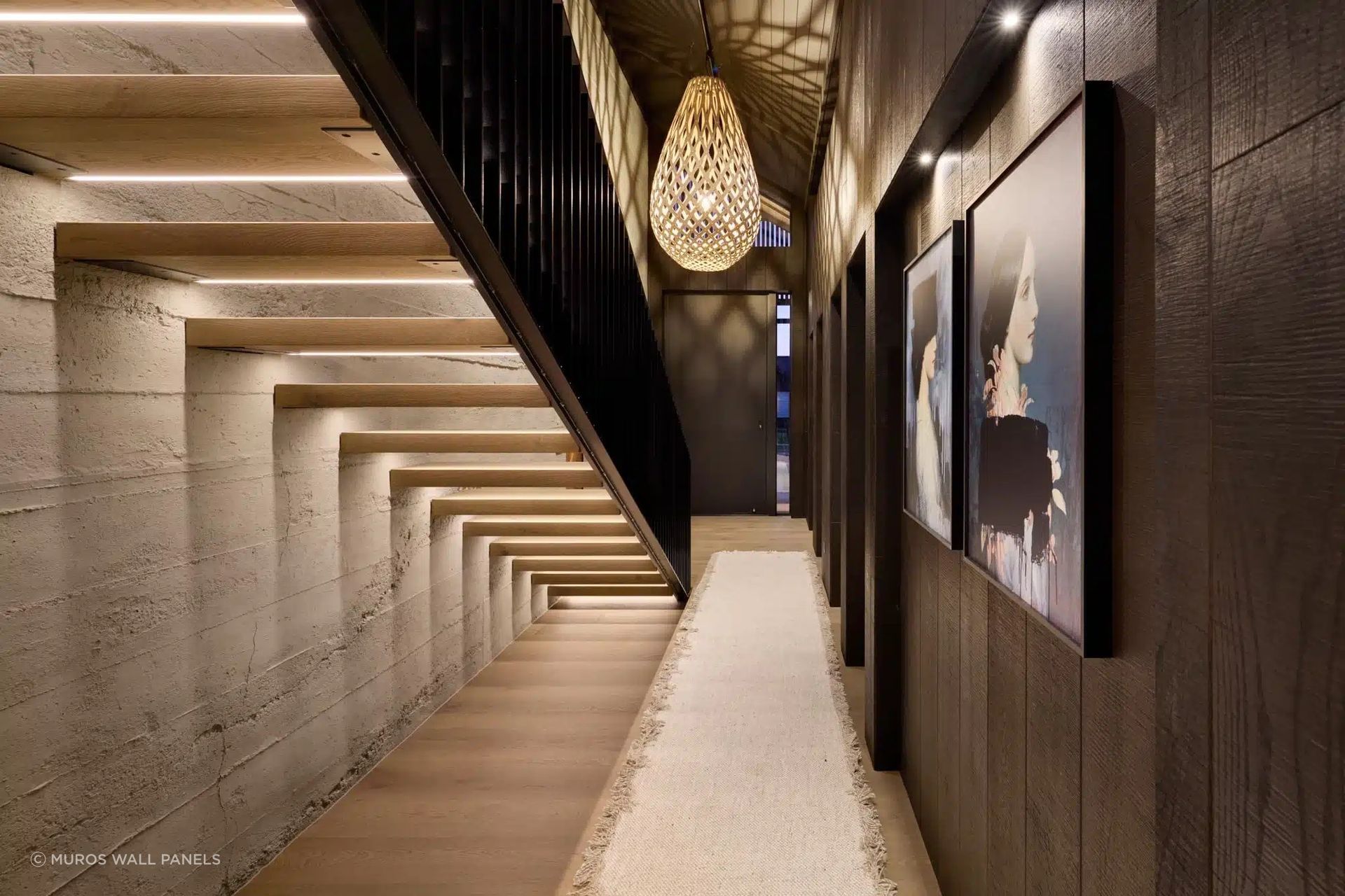 A Taupō home by Design Builders, where a dramatic double-height Muros wall defines the entrance.
