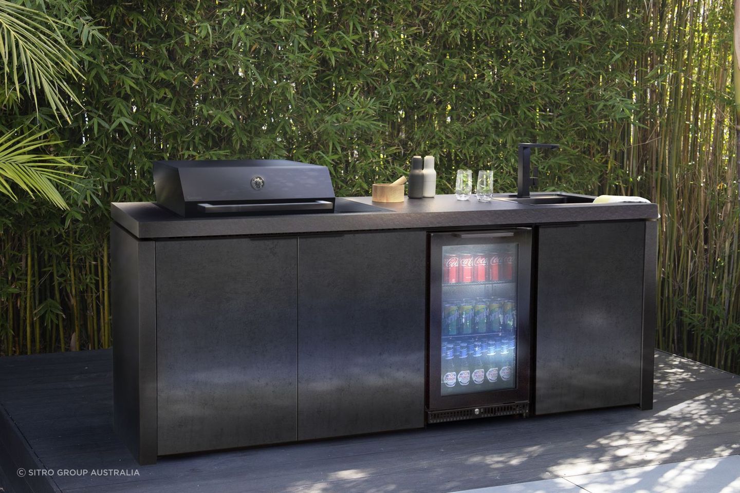 Propane gas grills usually have a gas bottle or two located underneath the grill. Featured product: Gasmate Phoenix 4 Burner BBQ Hood Kit