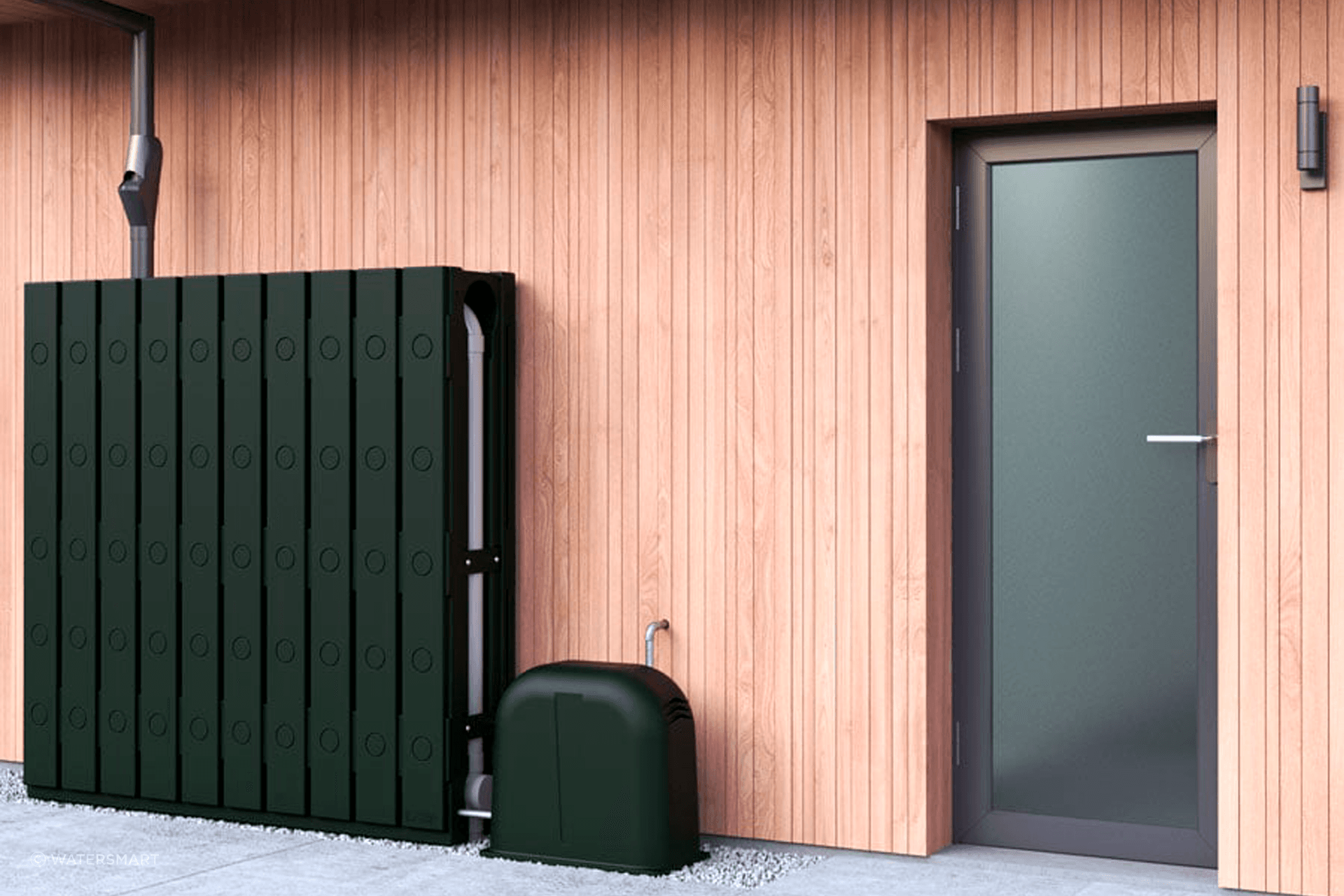 Options like FenceTank™, allow you to have an almost invisible, slimline water resue system that seamlessly blends into a modern home's surroundings.