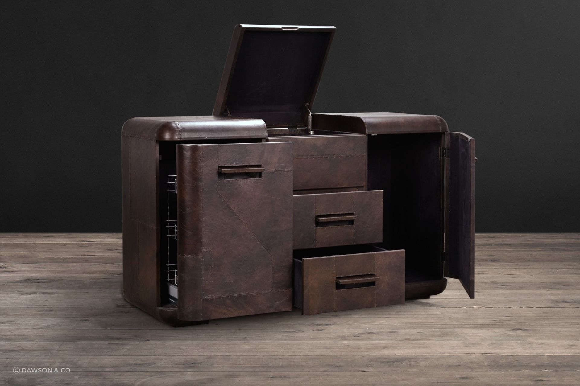 The Fury leather finish is just one of the stand-out features of the Hudson Sideboard by Timothy Oulton.