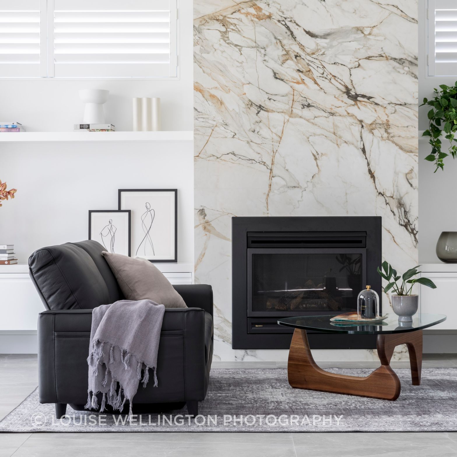 Oxford Project. Neolith clad fireplace.  Functionality and beauty feature.