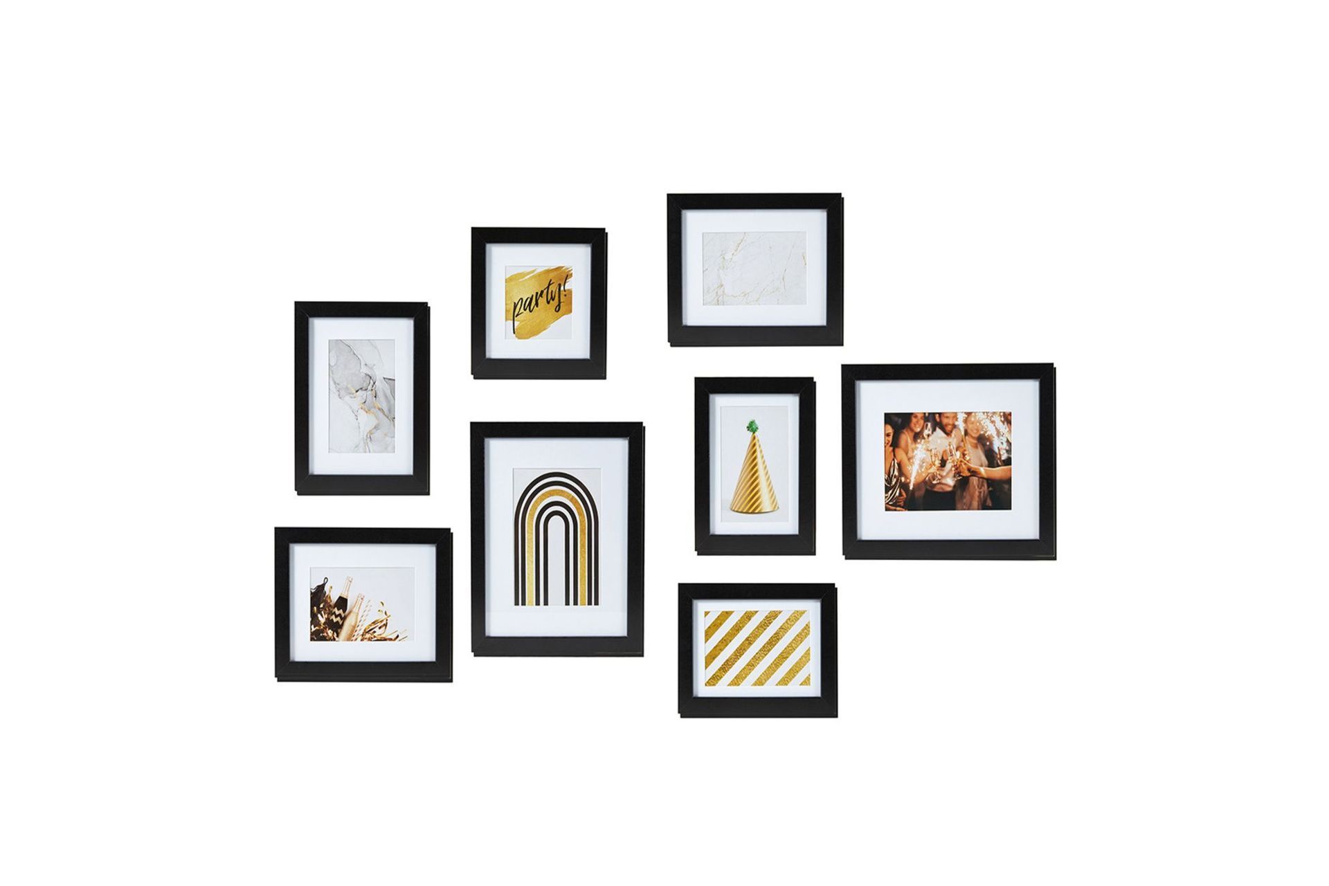 Eight-piece wall photo frame set black, $17, from Kmart