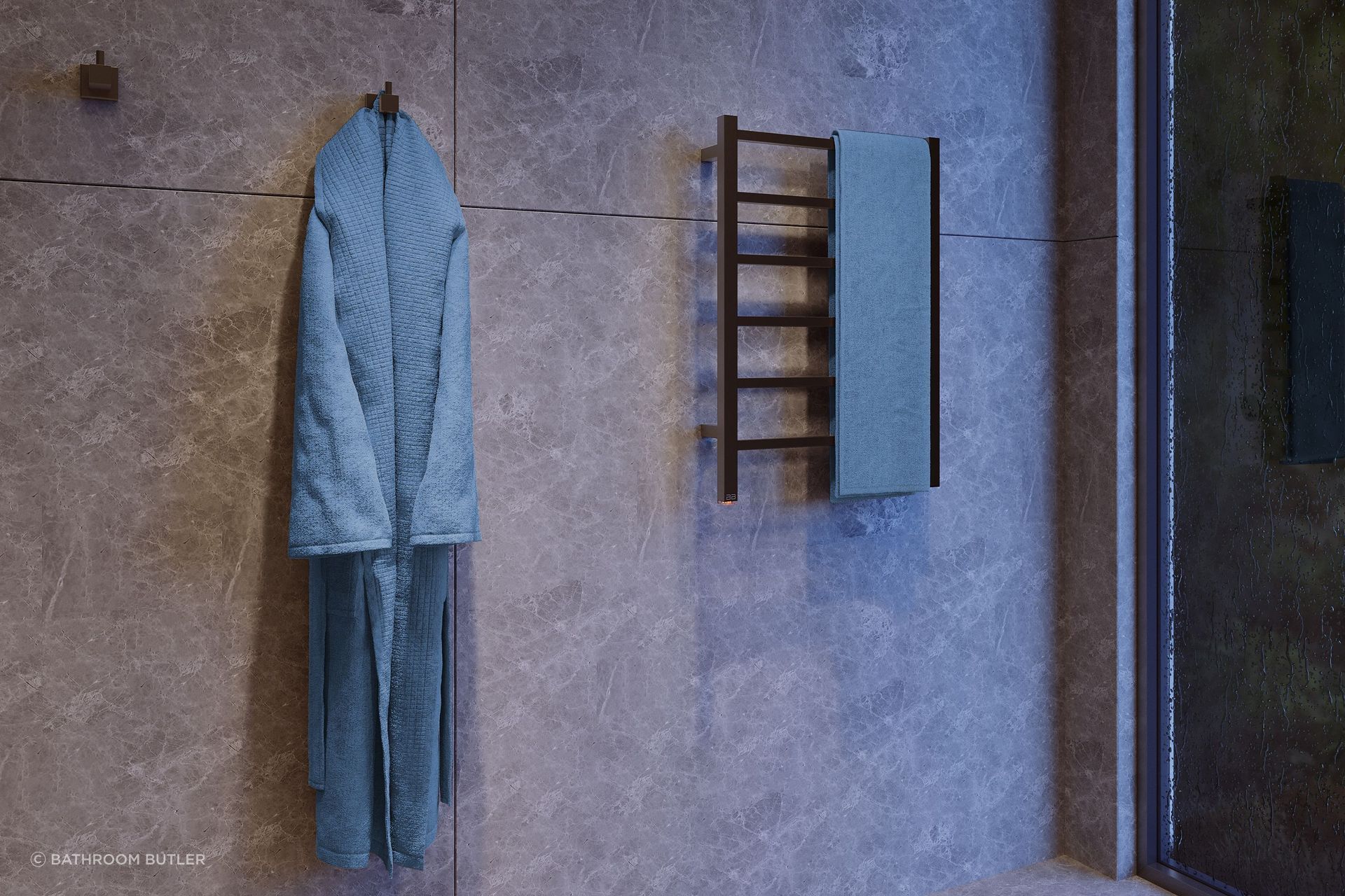 Cubic 6 Bar 530mm Matt Black Heated Towel Rail