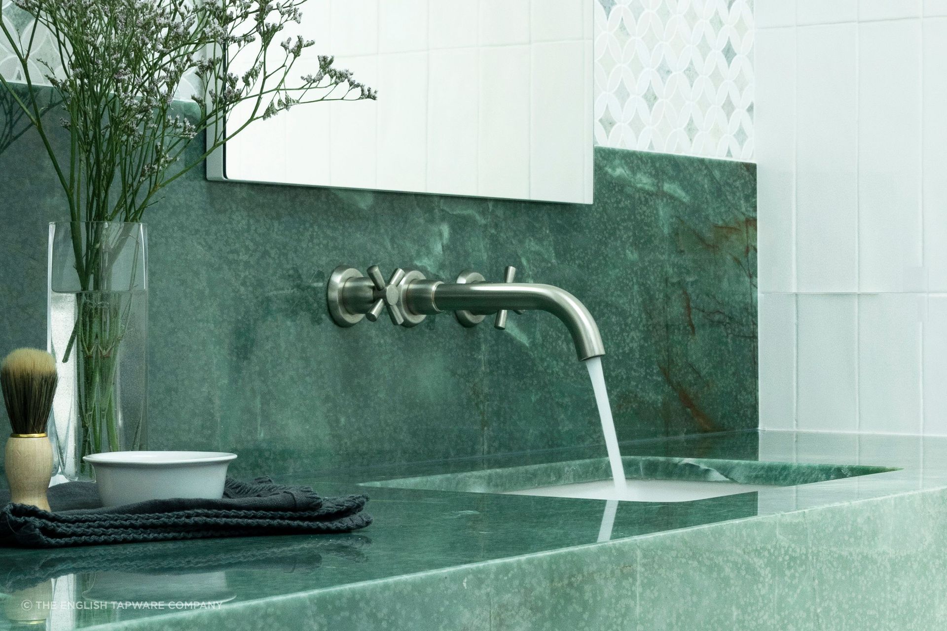 Bold and beautiful Perrin &amp; Rowe Contemporary Wall Basin Set Crossheads