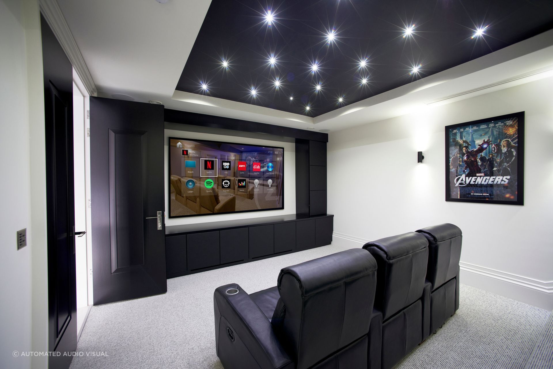 A smart TV offers connectivity to various streaming services and applications.