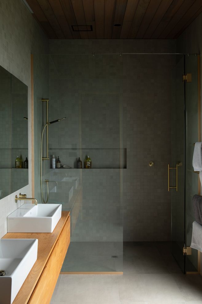 The ensuite bathroom offers a tranquil retreat for the parents. Image credit: David Straight
