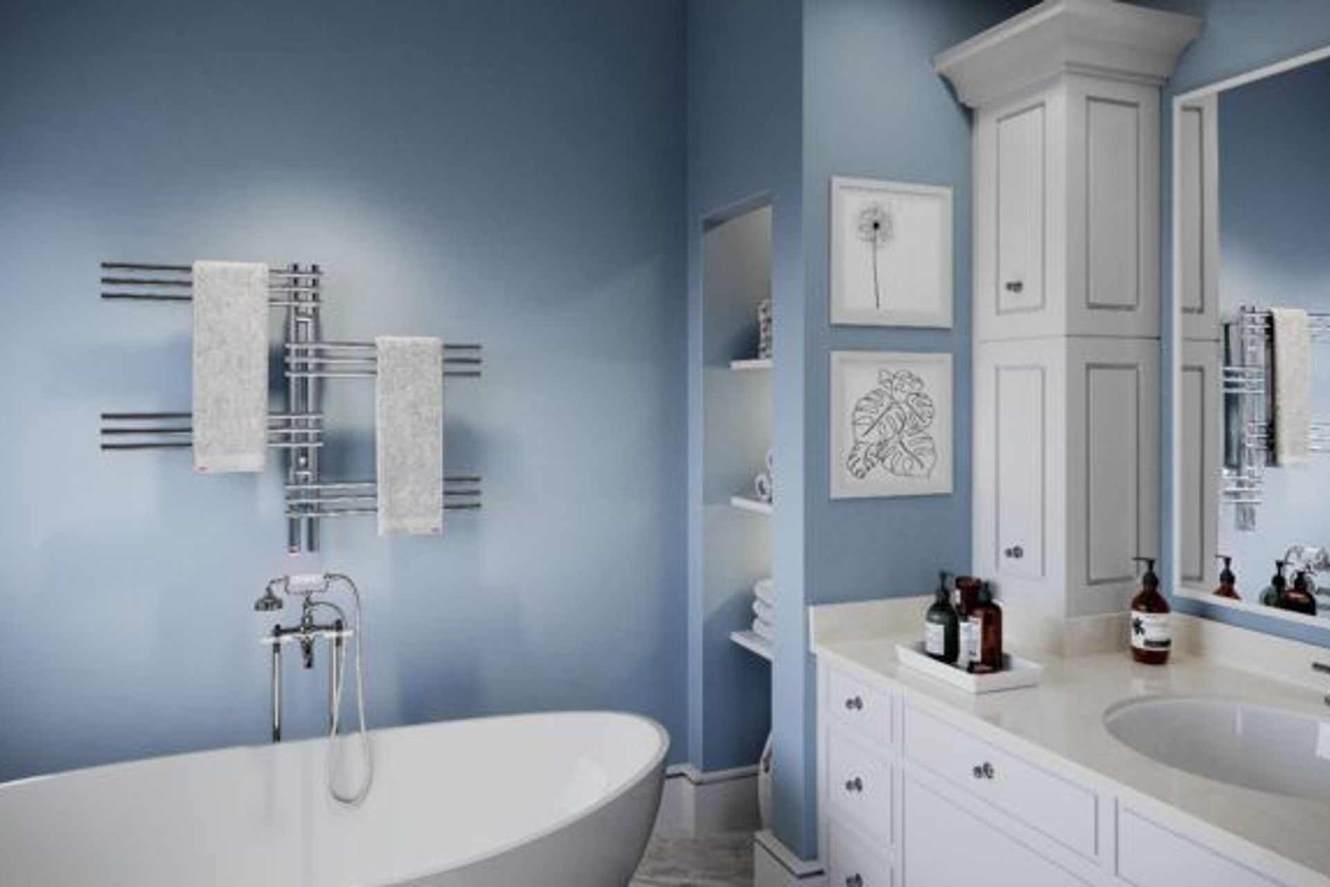 LOFT DUO 12 Bar 1000mm heated towel rail with PTSelect Switch