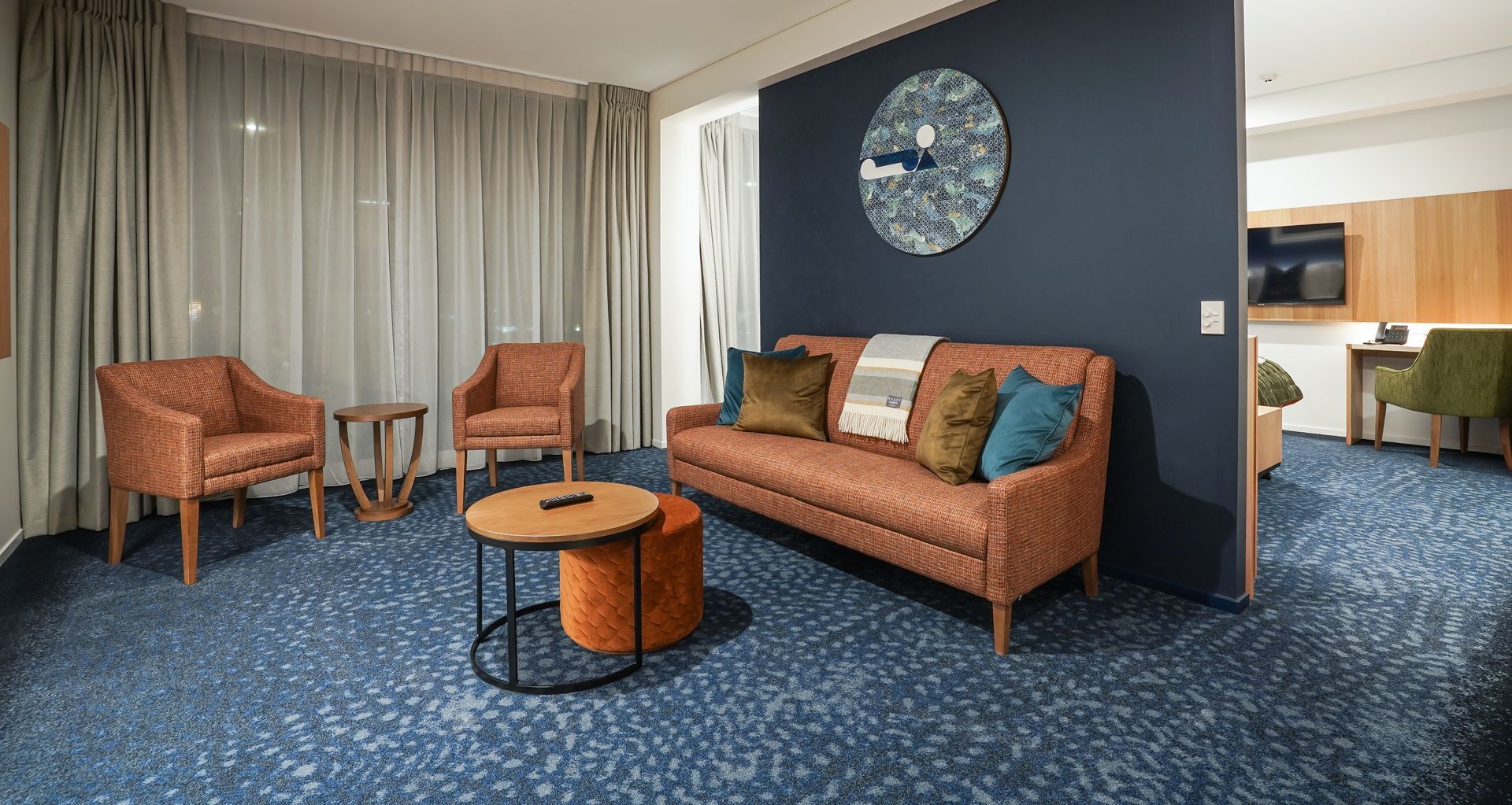 Custom Axminster for the Langlands Hotel Invercargill: 80/20 wool blend, from Heritage carpets