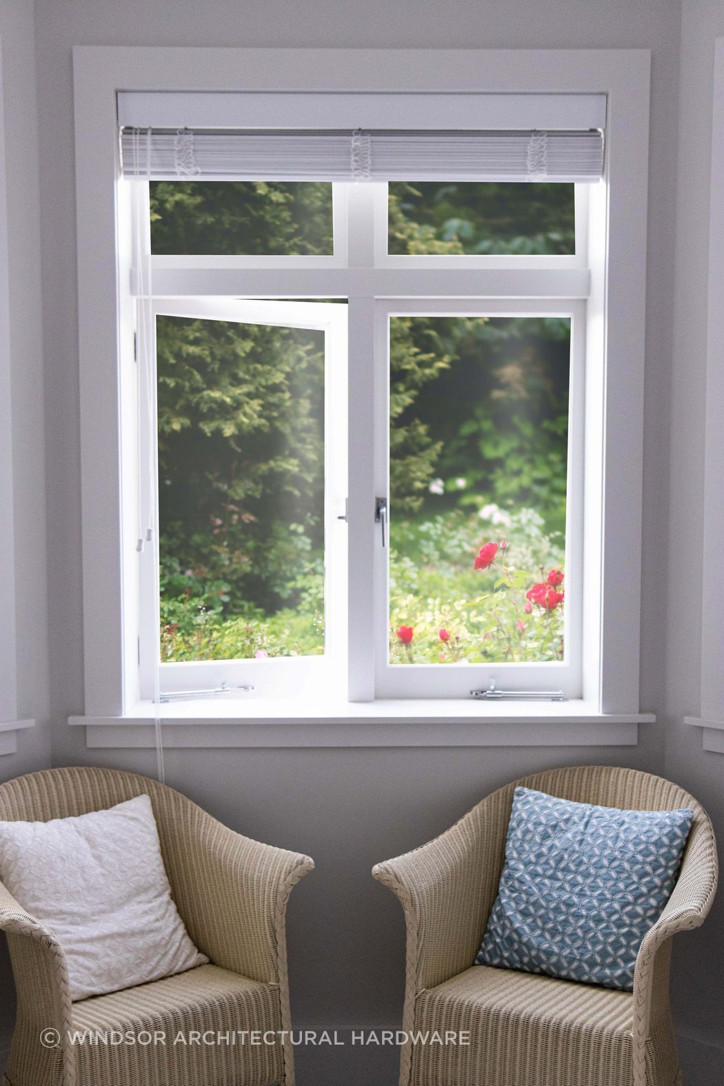 Timber windows can retain traditional style hardware such as these casement stays, or be upgraded to a more modern look and feel