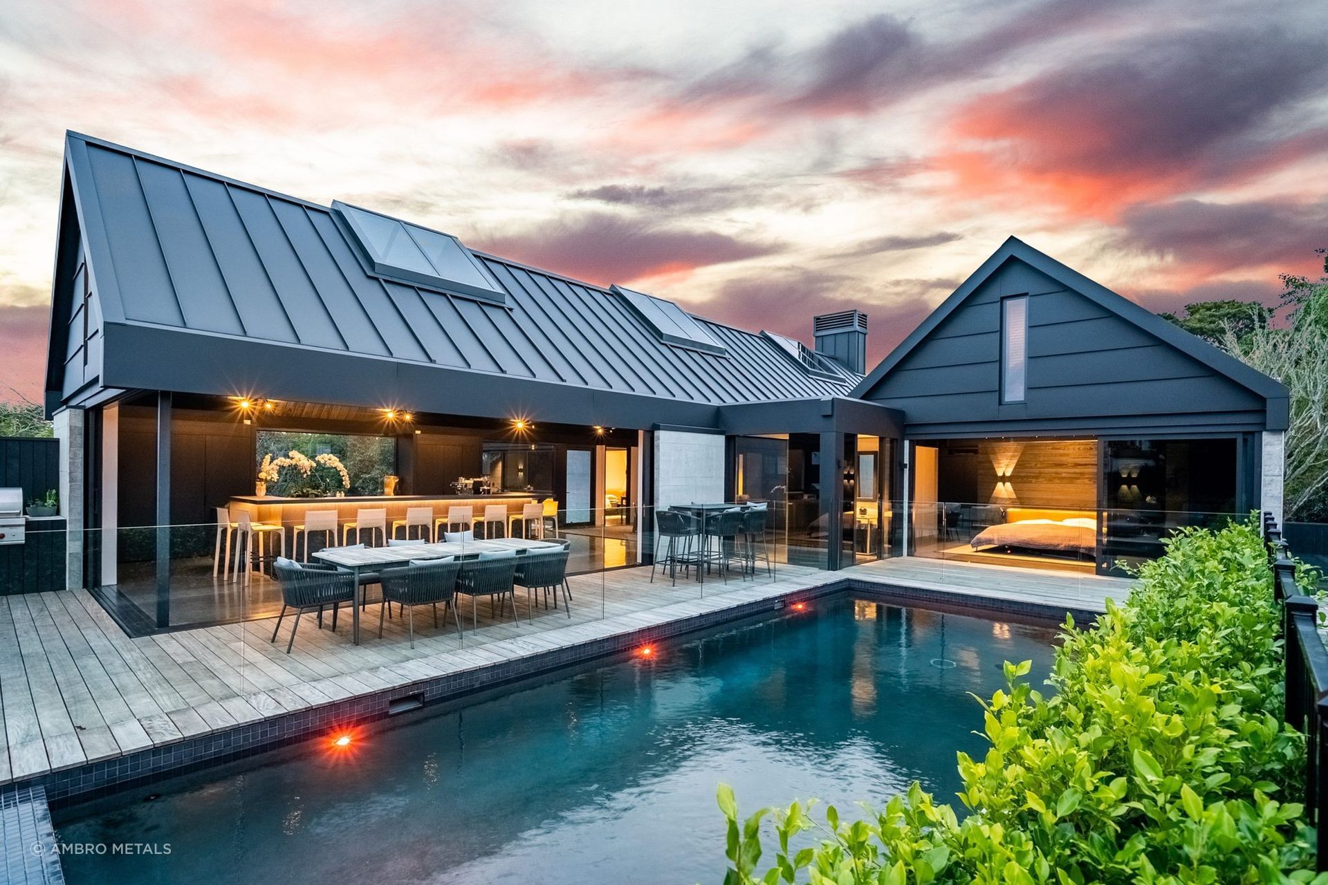 The Premium Pre-coated Aluminium used in this Remuera house is exquisite and unique in look.