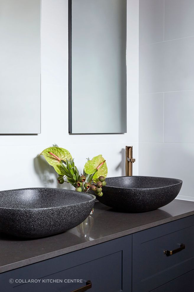 Two beautiful hand sinks on full display.