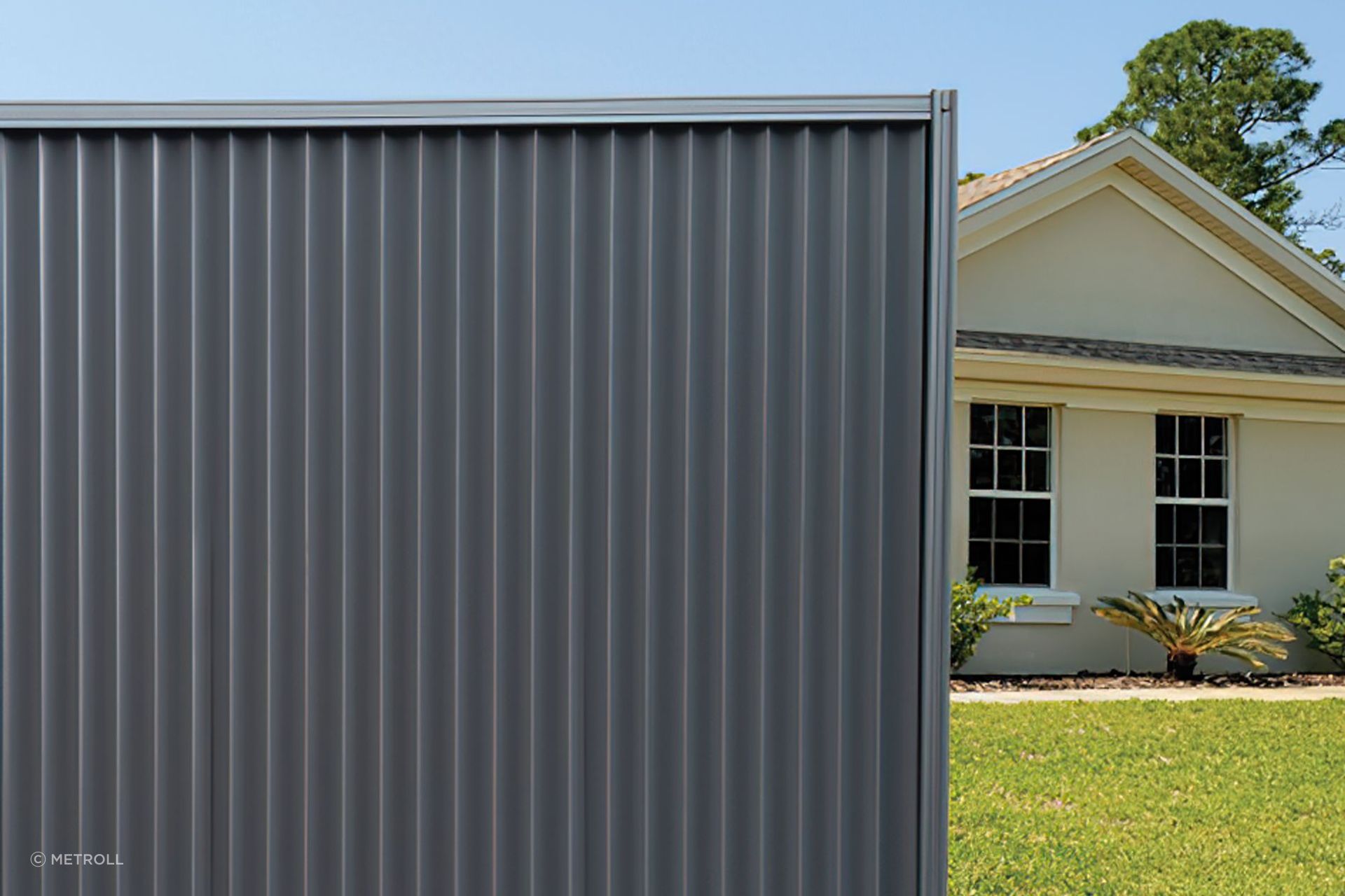 Steel fence panels like this Gemini Fencing panel come in various sizes.