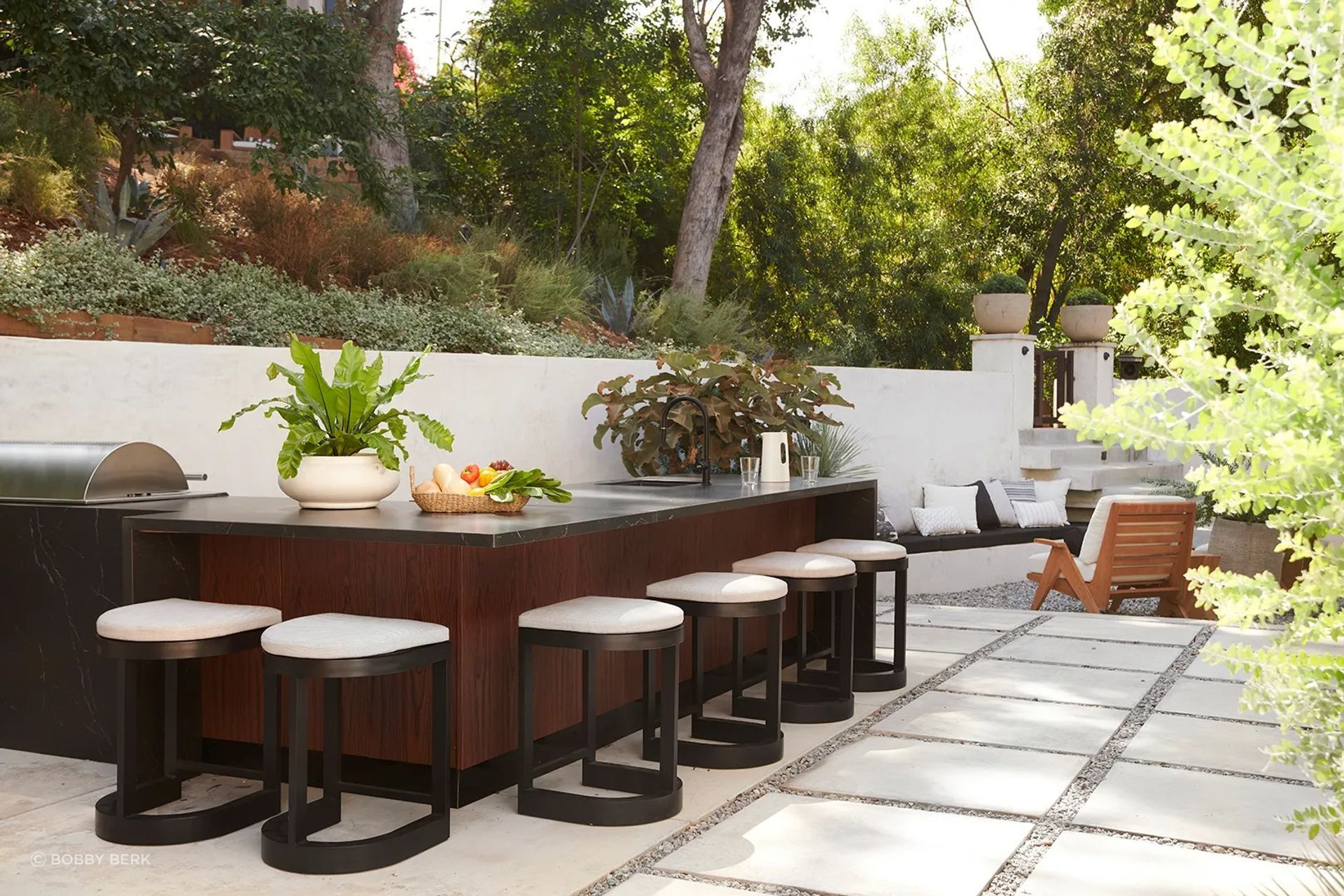 The outdoor kitchen, after.