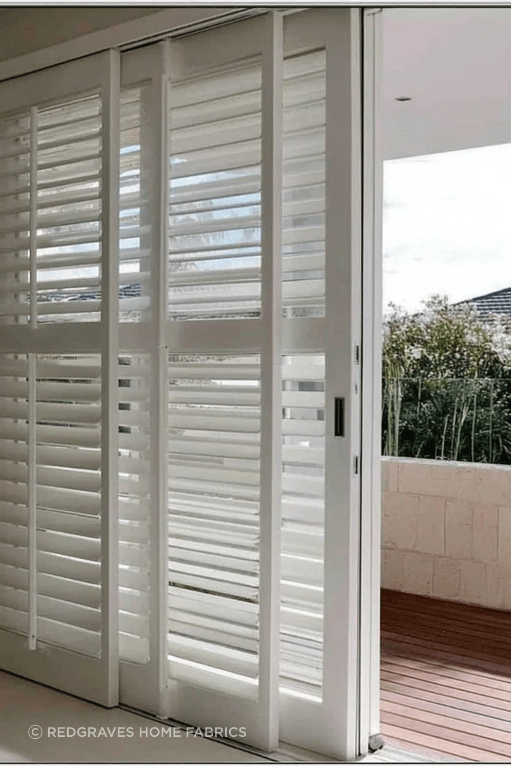 Sliding shutter leading to deck