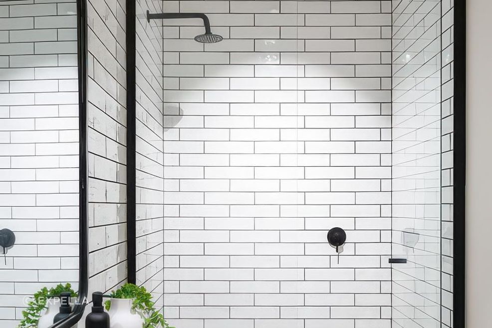 The brand newin the Waterloo Office are on-trend with the choice of subway tiles, a black framed shower screen and matt black tapware. Expella's Linear Slot Grille integrates discreetly into the ceiling and fits with the overall bathroom aesthetic.