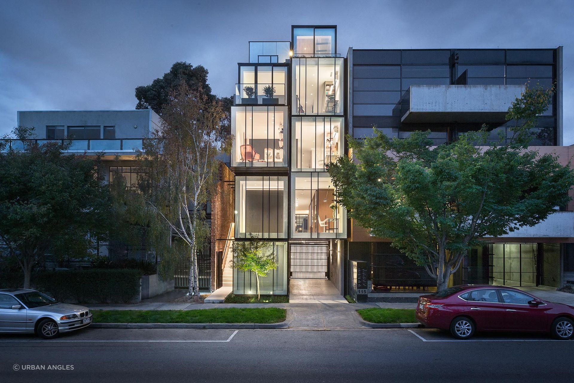 Glass can make an unforgettable fist impression. Featured Project: Wellington by Urban Angles