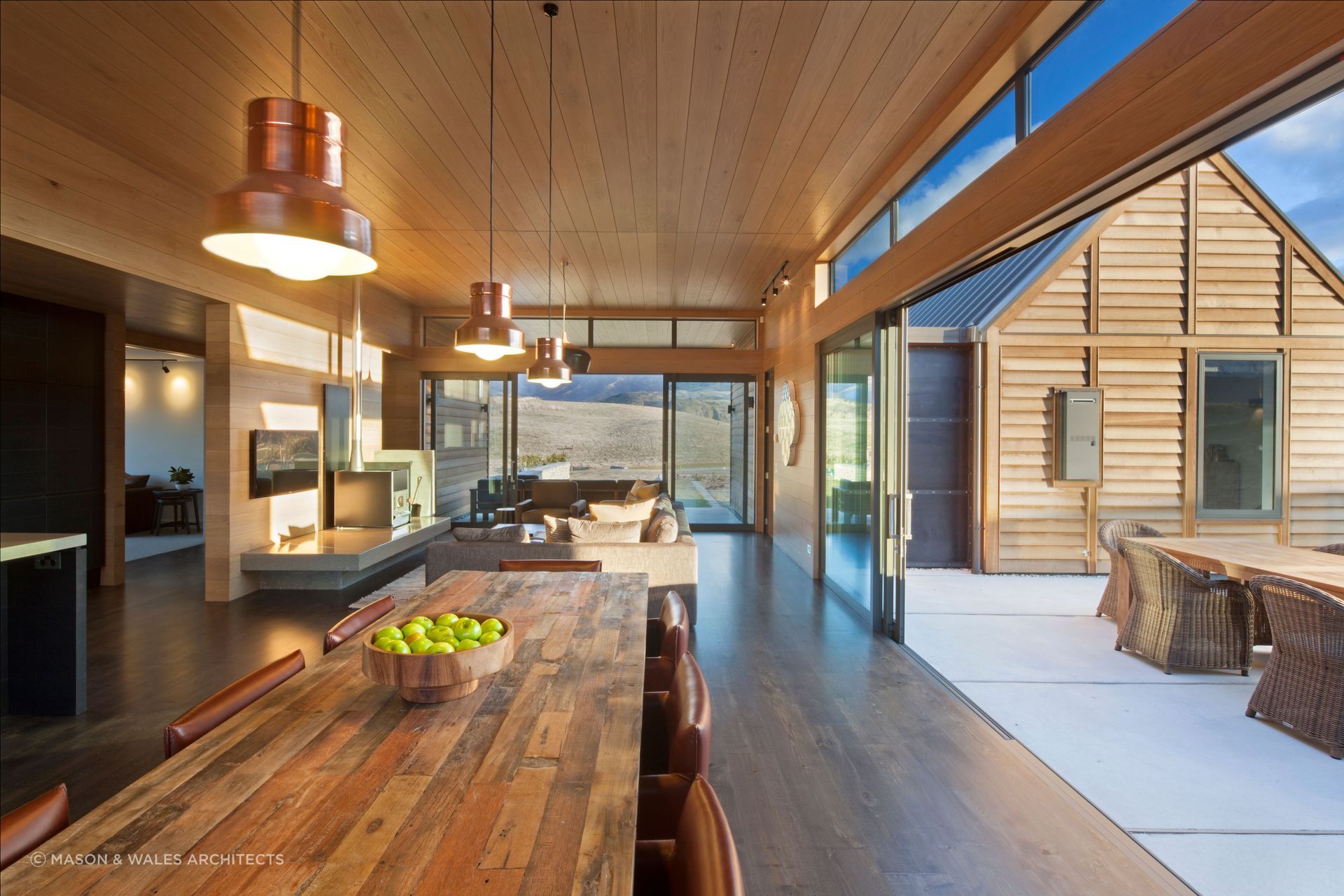 The home opens up wonderfully well for a seamless transition into the outdoor spaces.