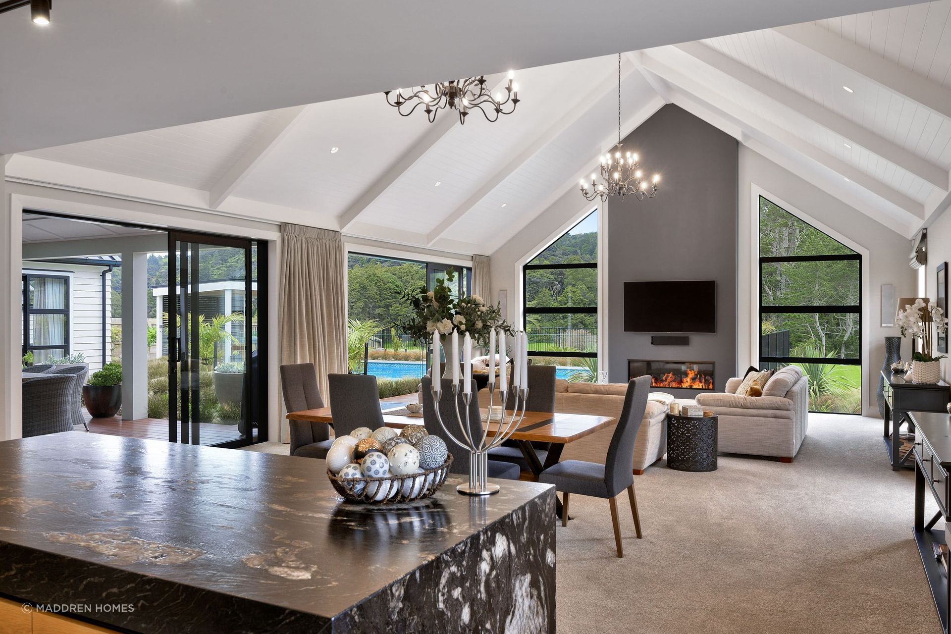 The central living space enjoys great views of the outdoor area and natural surroundings. | Photography: Danilo Dijamco