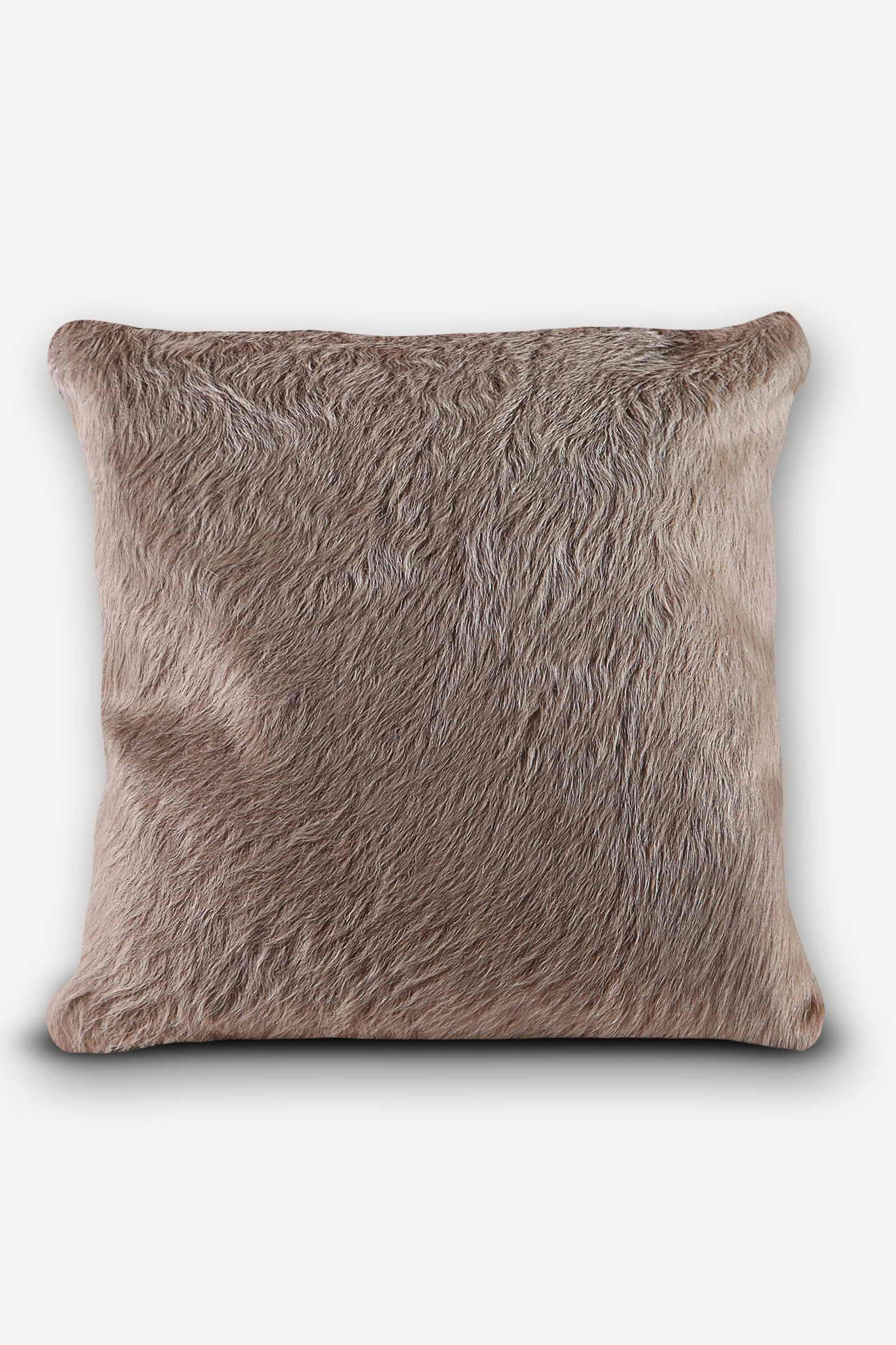 Cowhide single panel cushion in beige and sand by Bage Home