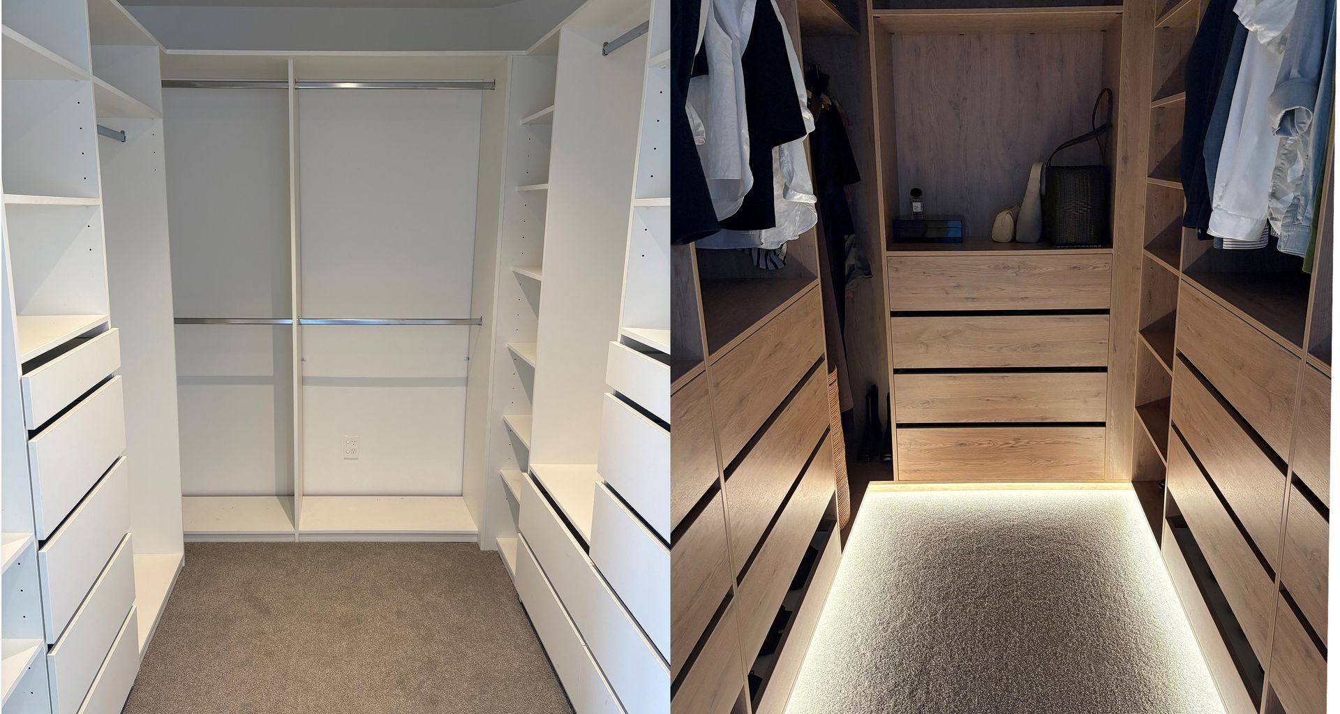 Before and after: The Healy's walk-in wardrobe renovation