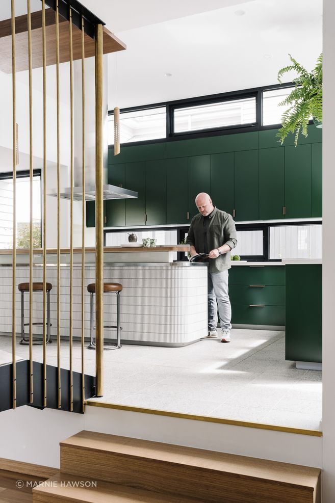 Homeowner Andrew loves cooking and hosting. The kitchen has been designed with this in mind.
