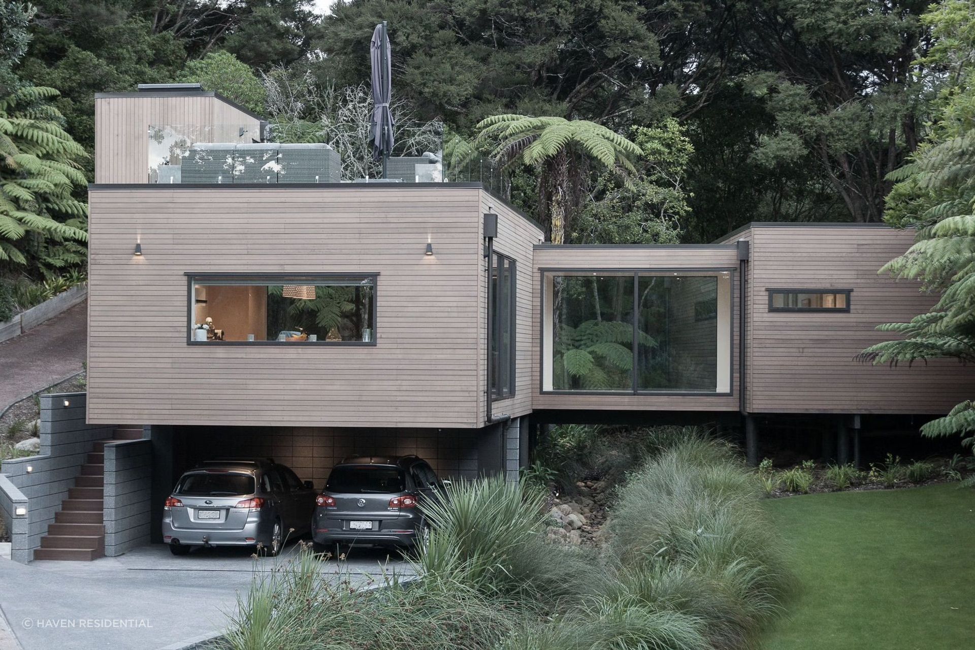 Flood-prone and covered in weeds, the Castor Bay site had stumped multiple owners with it’s challenging features before Ben and Kylie Crawford purchased it.