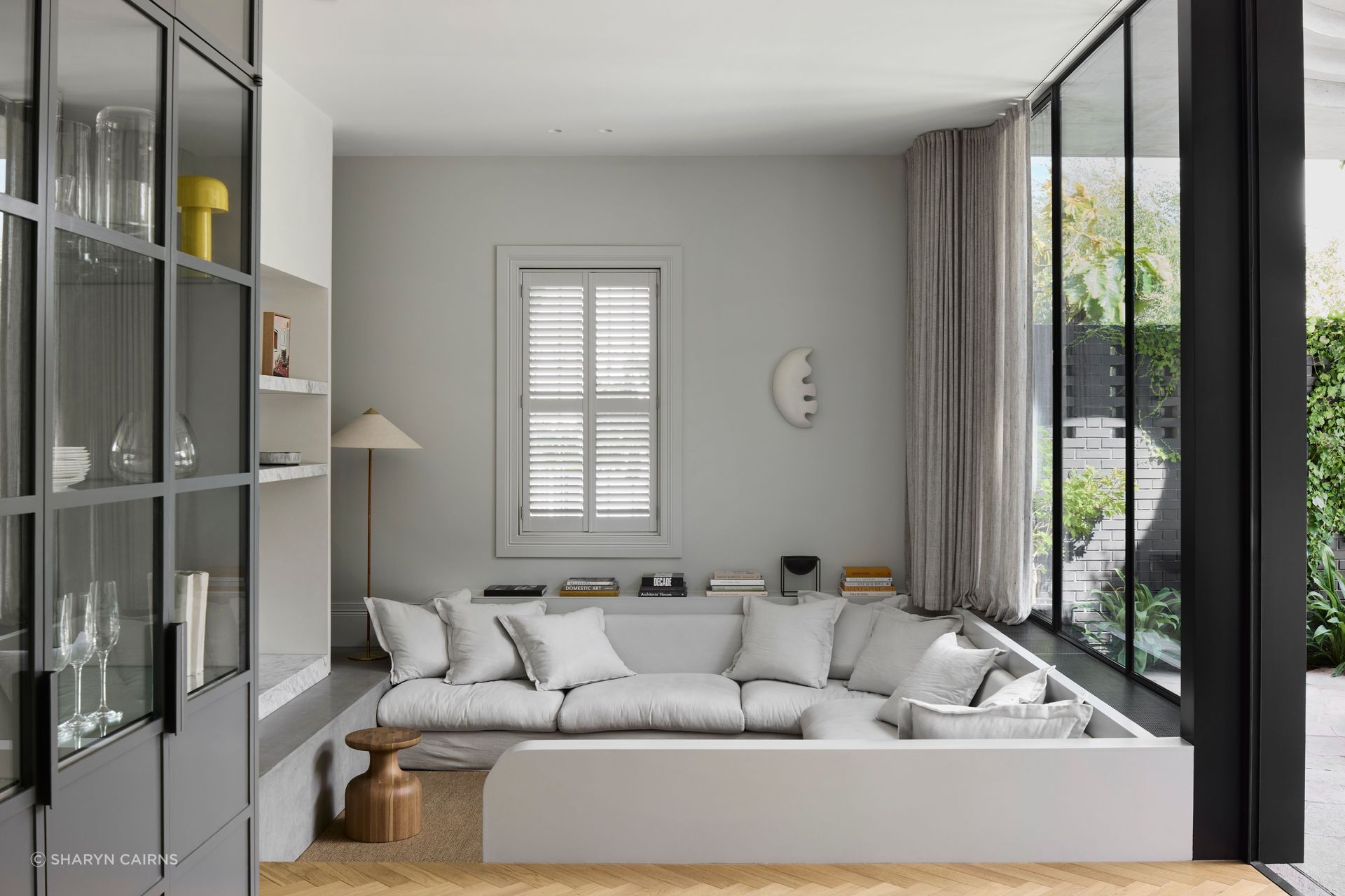 A sunken lounge at the rear provides a cosy place to relax.