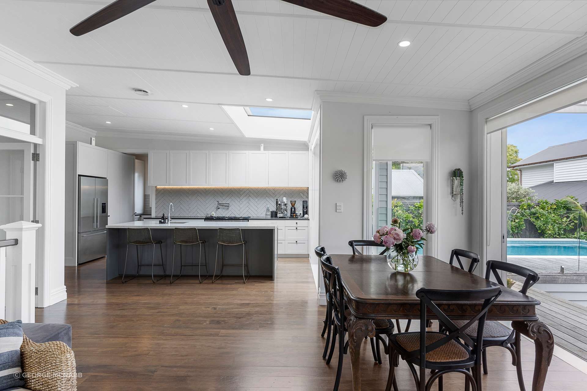 The clients wanted open spaces and easy flow to the outdoor living spaces.