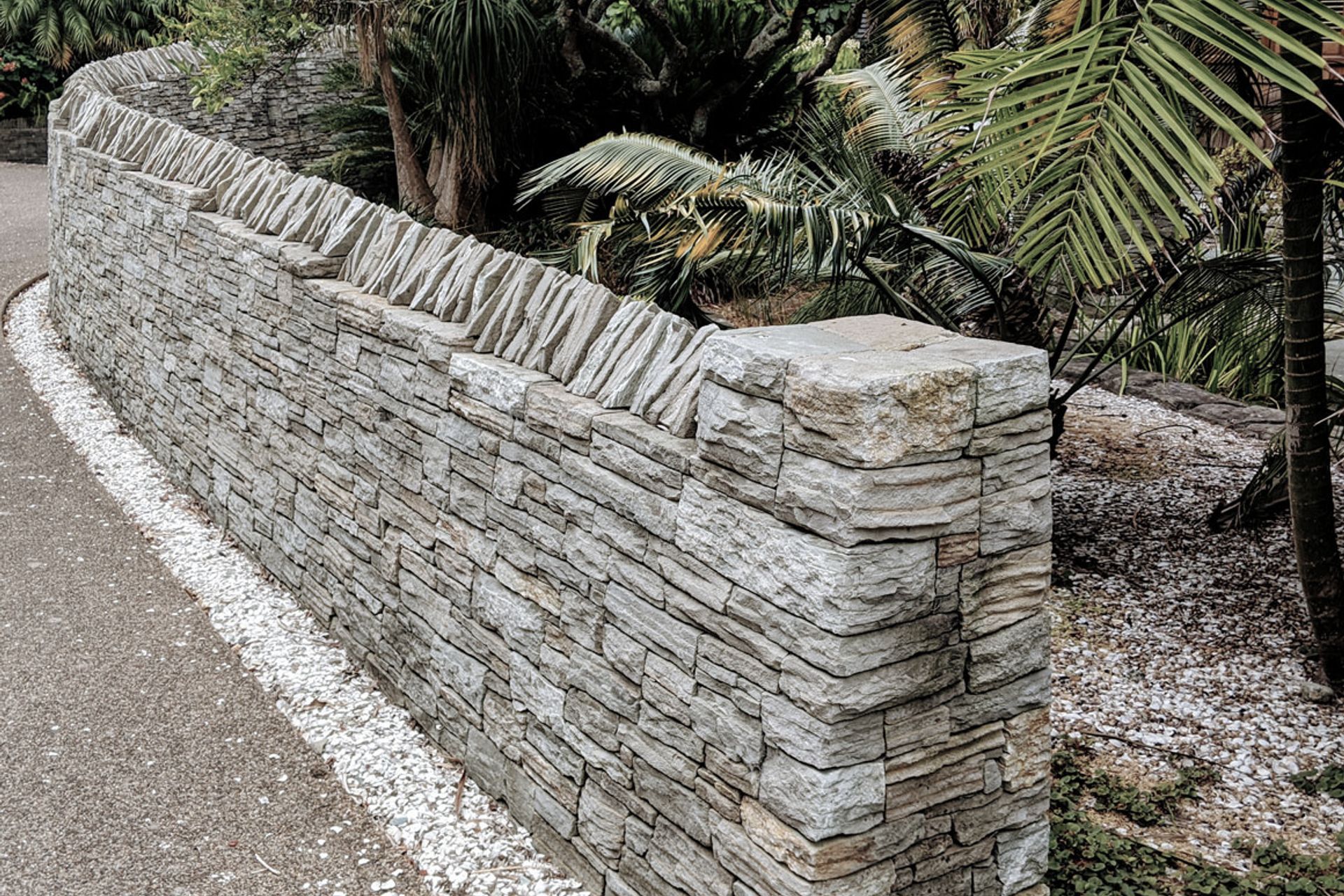 Driveway &amp; enclosed garden curved wal